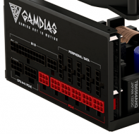 Блок питания ПК  780W GAMDIAS ASTRAPE P1-650G 80PLUS GOLD <650W, RGB, APFC,135mmFAN>