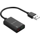 Звуковая карта внешняя USB ORICO SKT3-BK-BP <USB 2.0, 80dB, 15Hz-25KHz, 3.5mm microphone, earphone 3.5mm*2, Cable 10cm>V2