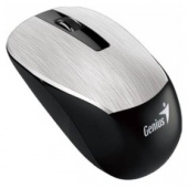 Мышь беспроводная Genius NX-7015, SmartGenius: 800, 1200, 1600 DPI, микроприемник USB, 3 кнопки, для правой/левой руки. Сенсор Blue Eye. Частота 2.4 GHz. Цвет: серый металлик