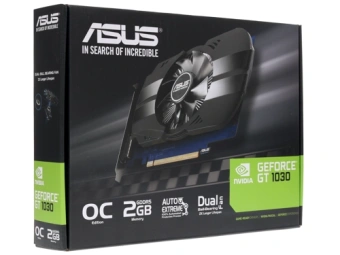 Видеокарта ASUS GeForce GT1030 Phoenix Fan OC Edition 2GB 64 bit DVIx1 HDMIx1 DDR5 PH-GT1030-O2G