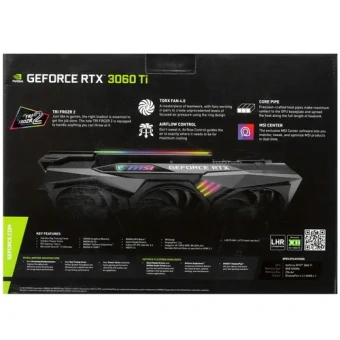 Видеокарта MSI GeForce RTX3060 Ti GAMING Z TRIO, 8G GDDR6 HDMI 3xDP RTX 3060 Ti GAMING Z TRIO 8G LHR