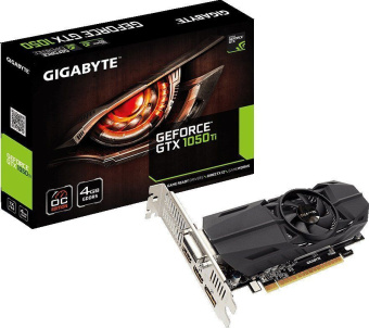 Видеокарта Gigabyte GeForce GTX1050 Ti OC 4Gb GDDR5 128bit DVI 2xHDMI DP GV-N105TOC-4GL