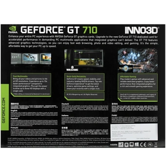 Видеокарта Inno3D GeForce GT 710, 1G DDR3 64bit VGA DVI HDMI N710-1SDV-D3BX